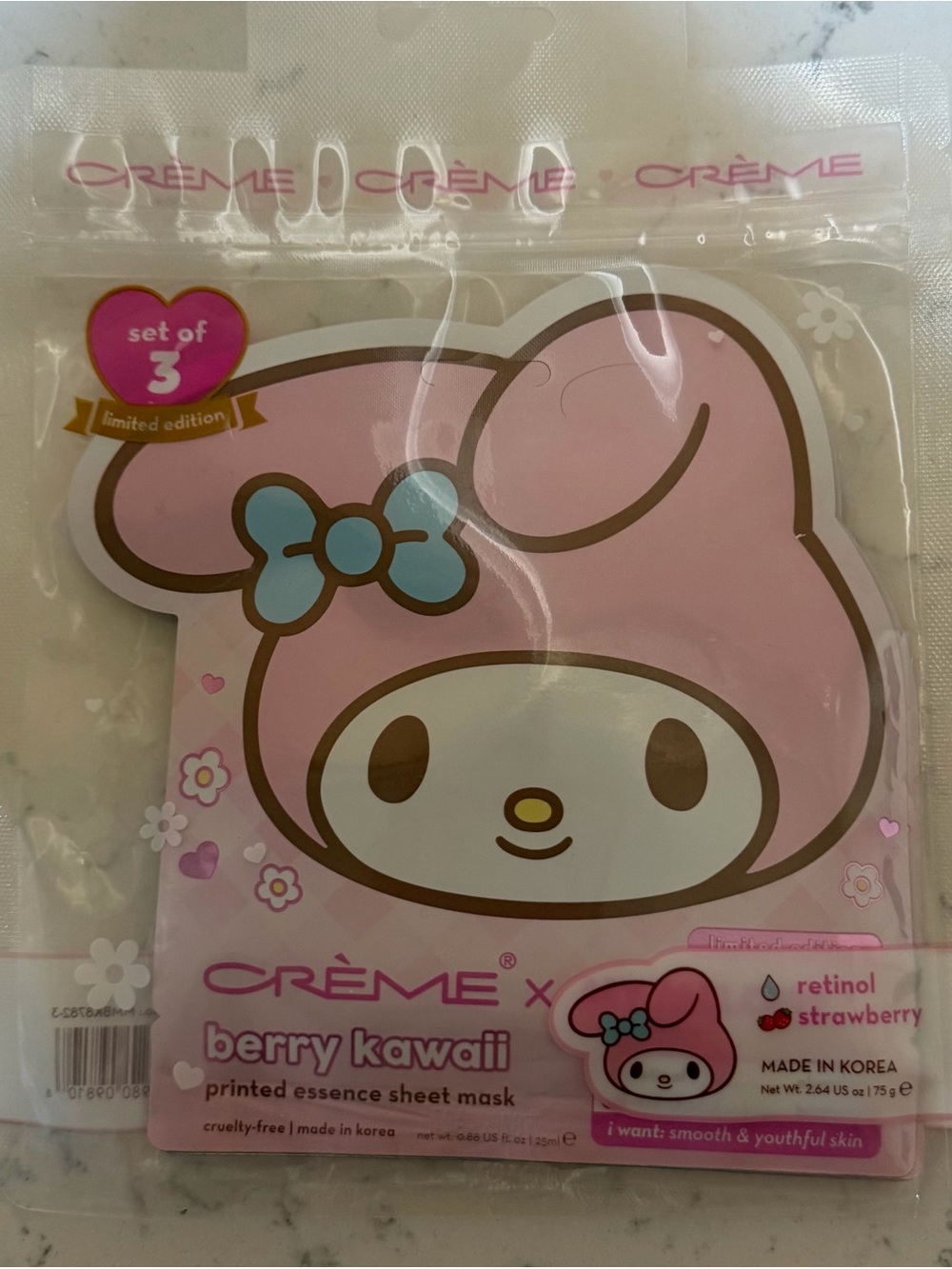 Crème Berry Kawaii Printed Essence Sheet Mask